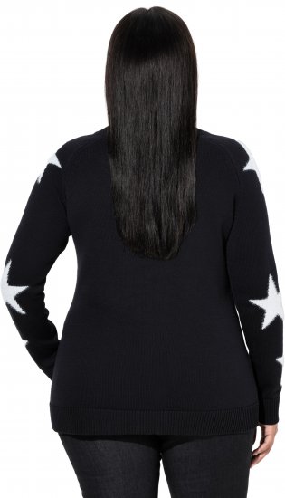Ulla Popken Glitter Stars Soft Knit Sweater Black - Mikiny & mikiny bez kapucne - 