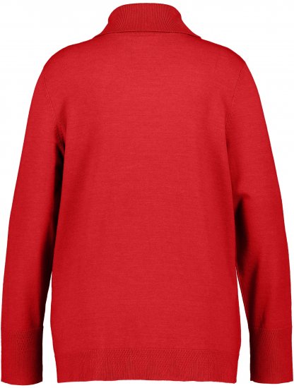 Ulla Popken Turtleneck Ribbed Trim Long Sleeve Sweater Salsa Red - Mikiny & mikiny bez kapucne - 