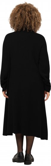 Ulla Popken Long Turtleneck Duster Sweater Black - Mikiny & mikiny bez kapucne - 
