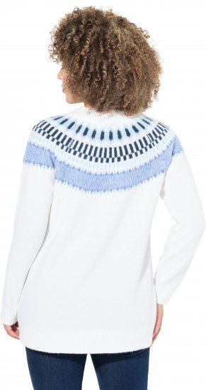 Ulla Popken Norwegian-Inspired Long Sleeve Knit Sweater Snow White - Mikiny & mikiny bez kapucne - 