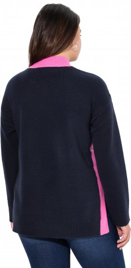 Ulla Popken Color Block Long Sleeve Sweater Ink Blue - Mikiny & mikiny bez kapucne - 