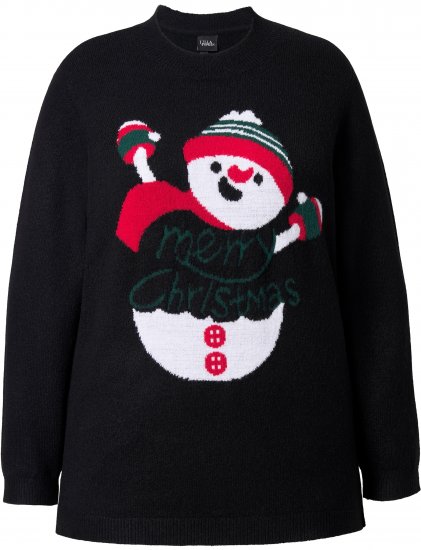 Ulla Popken Whimsical Holiday Sweater Black - Mikiny & mikiny bez kapucne - 