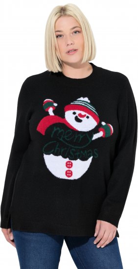 Ulla Popken Whimsical Holiday Sweater Black - Mikiny & mikiny bez kapucne - 