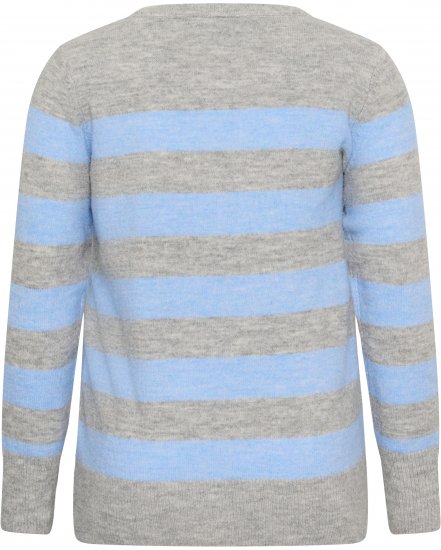 Kaffe Curve Niela Pruhovaný sveter Svetlosivá/Modrá - Svetre & pleteniny - 