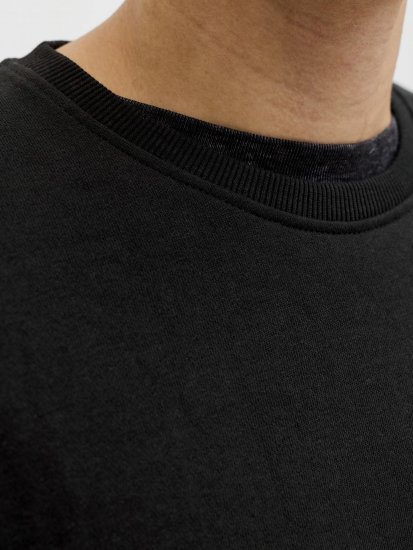 Jack & Jones Brandon Sweatshirt Black - Mikiny & mikiny bez kapucne - Mikiny & Mikiny s Kapucňou 2XL-12XL