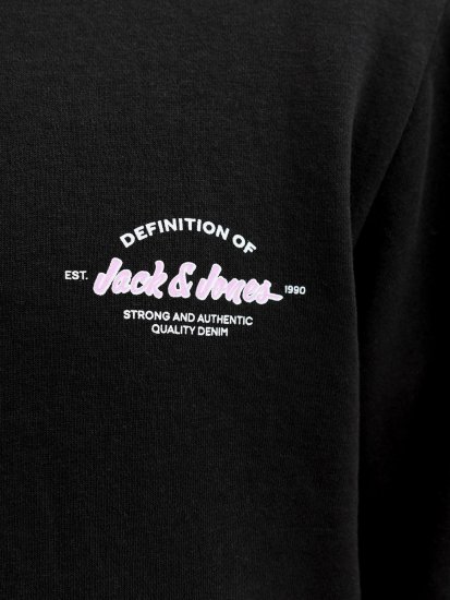 Jack & Jones Brandon Sweatshirt Black - Mikiny & mikiny bez kapucne - Mikiny & Mikiny s Kapucňou 2XL-12XL