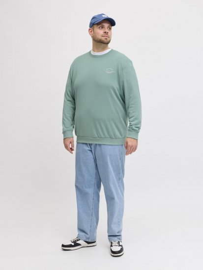 Jack & Jones Brandon Sweatshirt Turquoise - Mikiny & mikiny bez kapucne - Mikiny & Mikiny s Kapucňou 2XL-12XL