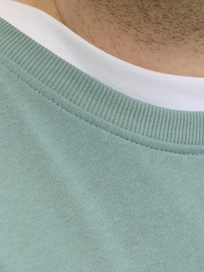 Jack & Jones Brandon Sweatshirt Turquoise - Mikiny & mikiny bez kapucne - Mikiny & Mikiny s Kapucňou 2XL-12XL