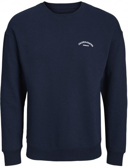 Jack & Jones College Logo Sweatshirt Navy - Mikiny & mikiny bez kapucne - Mikiny & Mikiny s Kapucňou 2XL-12XL