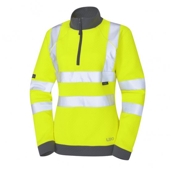 Leo Elberry EcoViz Women's 1/4 Zip Sweatshirt Yellow - Pracovné Odevy - 