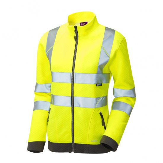 Leo Hollicombe EcoViz Women's Zipped Sweatshirt Yellow - Pracovné Odevy - 