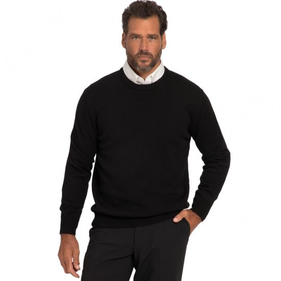 JP1880 Pullover Sweater Black TALL - PÁNSKE OBLEČENIE MT-6XLT - Veľkosti pre VYSOKÝCH