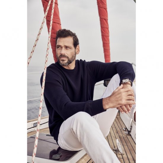 JP1880 Pullover Sweater Dark Navy TALL - PÁNSKE OBLEČENIE MT-6XLT - Veľkosti pre VYSOKÝCH