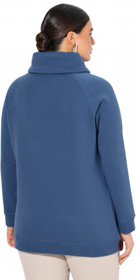 Ulla Popken Drawstring Collar Long Sleeve Sweatshirt Ink Blue - Mikiny & mikiny bez kapucne - 