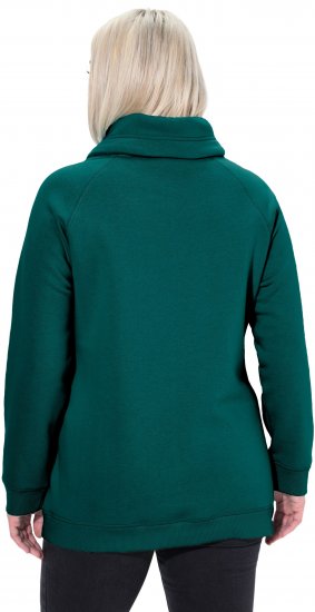 Ulla Popken Drawstring Collar Long Sleeve Sweatshirt Teal Green - Mikiny & mikiny bez kapucne - 