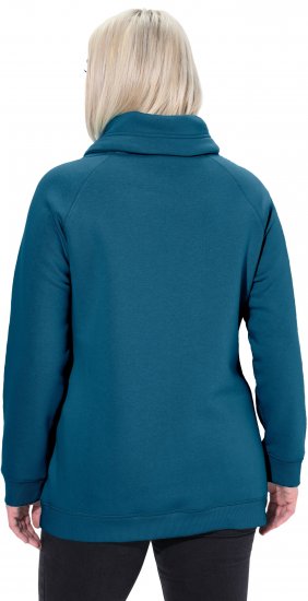 Ulla Popken Drawstring Collar Long Sleeve Sweatshirt Cerulean - Mikiny & mikiny bez kapucne - 