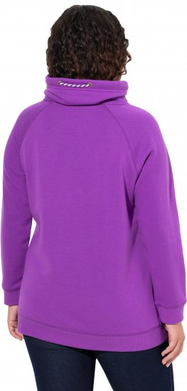 Ulla Popken Drawstring Collar Long Sleeve Sweatshirt Purple - Mikiny & mikiny bez kapucne - 