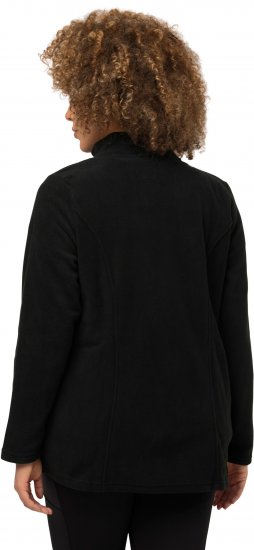 Ulla Popken Modular Fleece Zip Front Jacket Black - Mikiny & mikiny bez kapucne - 