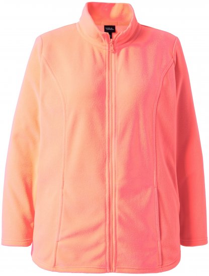 Ulla Popken Modular Fleece Zip Front Jacket Neon Pink - Mikiny & mikiny bez kapucne - 