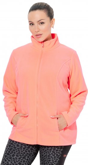 Ulla Popken Modular Fleece Zip Front Jacket Neon Pink - Mikiny & mikiny bez kapucne - 