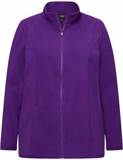 Ulla Popken Modular Fleece Zip Front Jacket Dark Plum - Mikiny & mikiny bez kapucne - 