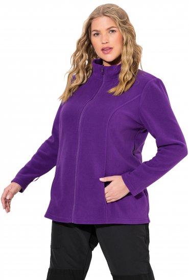 Ulla Popken Modular Fleece Zip Front Jacket Dark Plum - Mikiny & mikiny bez kapucne - 
