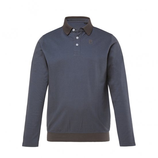 Boston Park Polo Shirt Long Sleeve Pique Grey - Polokošele - Polokošele 2XL-8XL