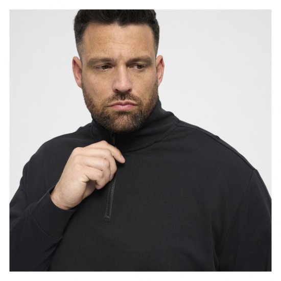 North Latitude Denim Half-Zip Sweatshirt Black - Mikiny & mikiny bez kapucne - Mikiny & Mikiny s Kapucňou 2XL-12XL