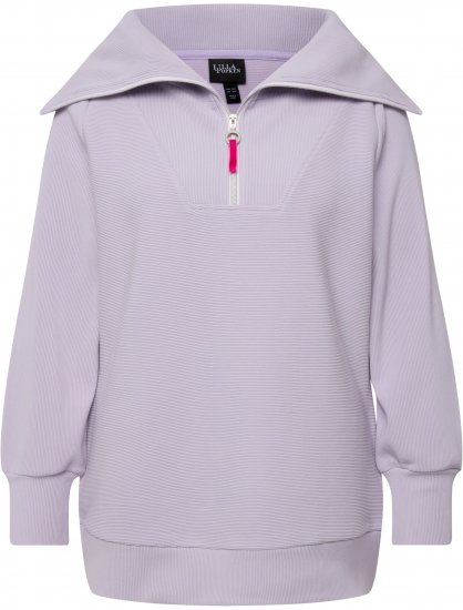 Ulla Popken Long Sleeve Troyer Collar Sweatshirt Pastel Lilac - Mikiny & mikiny bez kapucne - 