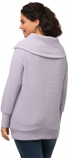 Ulla Popken Long Sleeve Troyer Collar Sweatshirt Pastel Lilac - Mikiny & mikiny bez kapucne - 