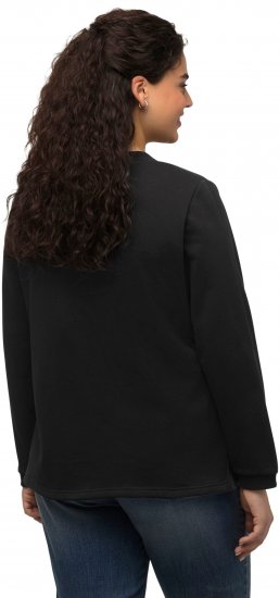 Ulla Popken Flock Print Long Sleeve Crew Neck Sweatshirt Black - Mikiny & mikiny bez kapucne - 