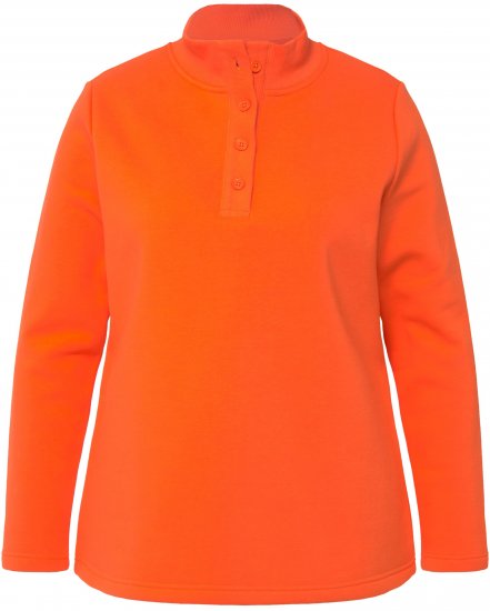 Ulla Popken Collared Long Sleeve Sweatshirt Tangerine - Mikiny & mikiny bez kapucne - 