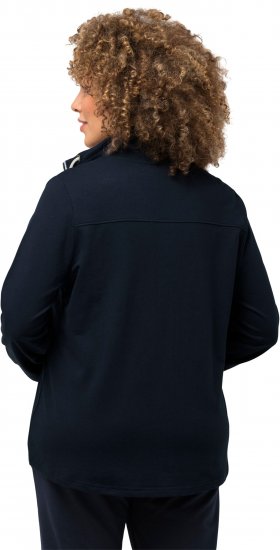 Ulla Popken Contrast Color Zip Up Sweatshirt Navy - Mikiny & mikiny bez kapucne - 