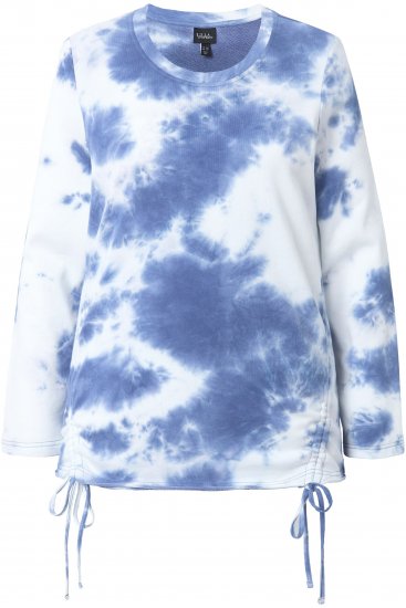 Ulla Popken Tie Dye Gathered Sweatshirt Atlantic Blue - Mikiny & mikiny bez kapucne - 