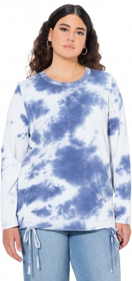Ulla Popken Tie Dye Gathered Sweatshirt Atlantic Blue - Mikiny & mikiny bez kapucne - 