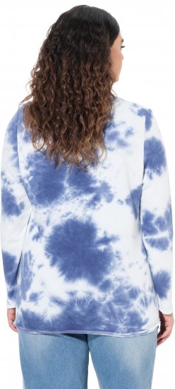 Ulla Popken Tie Dye Gathered Sweatshirt Atlantic Blue - Mikiny & mikiny bez kapucne - 