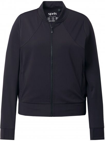 Ulla Popken Quick Drying College Collar Sweatshirt Black - Mikiny & mikiny bez kapucne - 