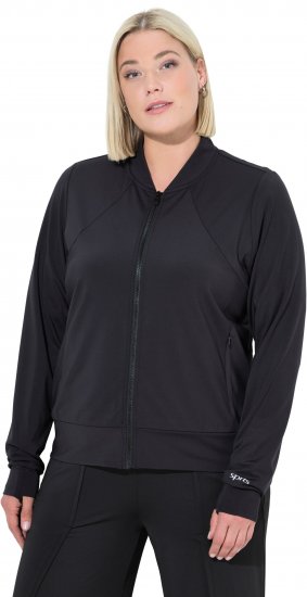 Ulla Popken Quick Drying College Collar Sweatshirt Black - Mikiny & mikiny bez kapucne - 