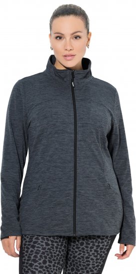 Ulla Popken Quick Drying Zip Up Sweatshirt Black - Mikiny & mikiny bez kapucne - 