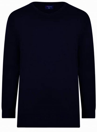 Espionage KW031 V-Neck Pullover Navy - Mikiny & mikiny bez kapucne - Mikiny & Mikiny s Kapucňou 2XL-12XL