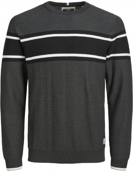 Jack & Jones Logan Spring Knitted Pullover Black - Mikiny & mikiny bez kapucne - Mikiny & Mikiny s Kapucňou 2XL-12XL