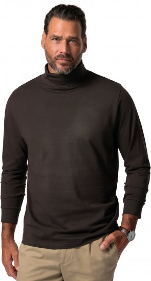 JP1880 Turtleneck Sweatshirt Long Sleeve Dark Brown - Mikiny & mikiny bez kapucne - Mikiny & Mikiny s Kapucňou 2XL-12XL