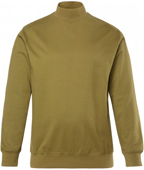 JP1880 Sweatshirt Stand-up Collar Smooth Fabric Dark Olive - Mikiny & mikiny bez kapucne - Mikiny & Mikiny s Kapucňou 2XL-12XL