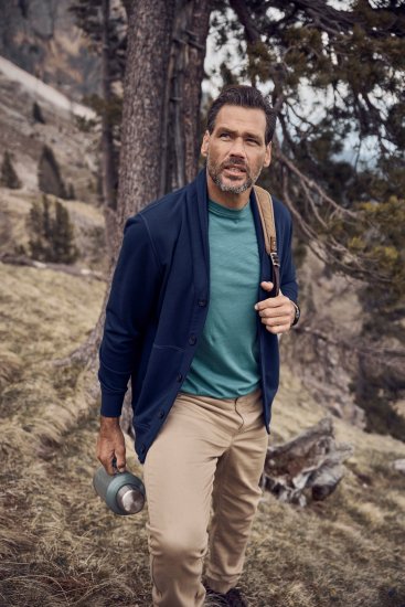 JP1880 Sweat Jacket Shawl Collar Navy - Mikiny & mikiny bez kapucne - Mikiny & Mikiny s Kapucňou 2XL-12XL
