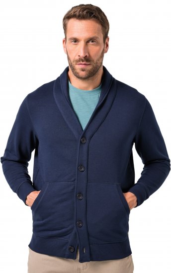 JP1880 Sweat Jacket Shawl Collar Navy - Mikiny & mikiny bez kapucne - Mikiny & Mikiny s Kapucňou 2XL-12XL