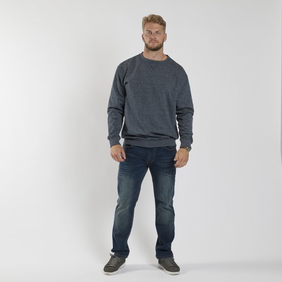 North Latitude O-Neck Sweatshirt Blue Melange TALL - TALL mikiny - TALL mikiny pre vysokých mužov