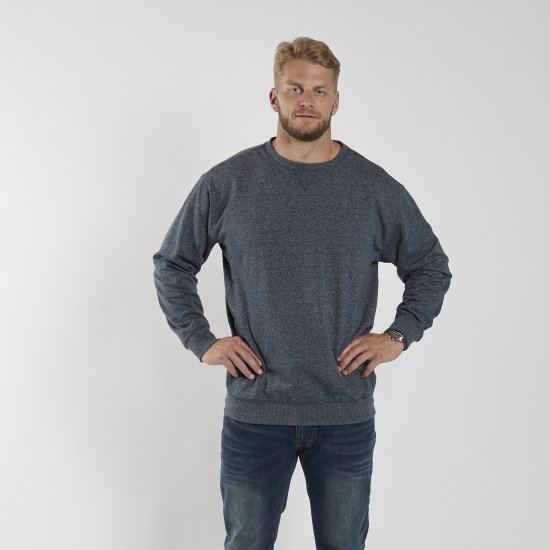North Latitude O-Neck Sweatshirt Blue Melange TALL - TALL mikiny - TALL mikiny pre vysokých mužov