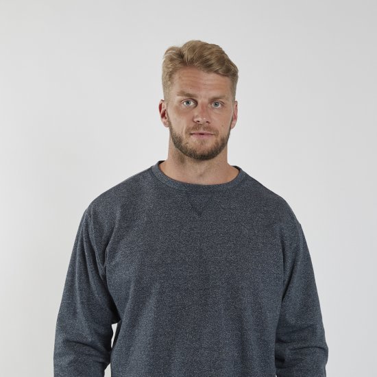 North Latitude O-Neck Sweatshirt Blue Melange TALL - TALL mikiny - TALL mikiny pre vysokých mužov