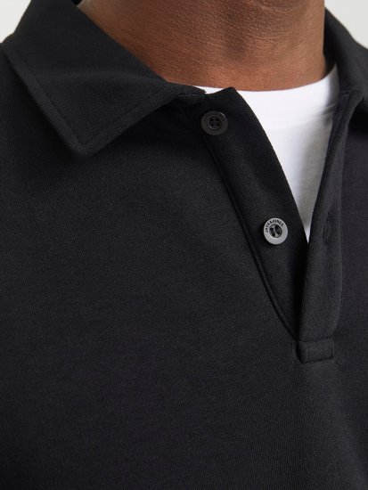 Jack & Jones Bradley Sweatshirt Polo Black - Mikiny & mikiny bez kapucne - Mikiny & Mikiny s Kapucňou 2XL-12XL