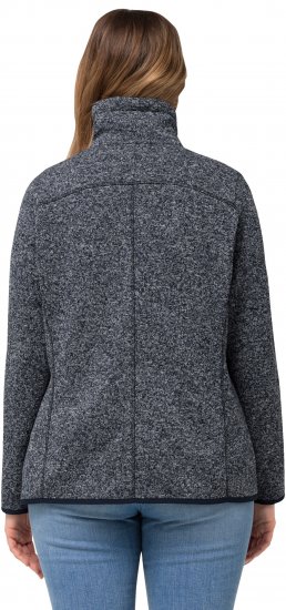 Ulla Popken Heather Knit Fleece Jacket Navy - Mikiny & mikiny bez kapucne - 